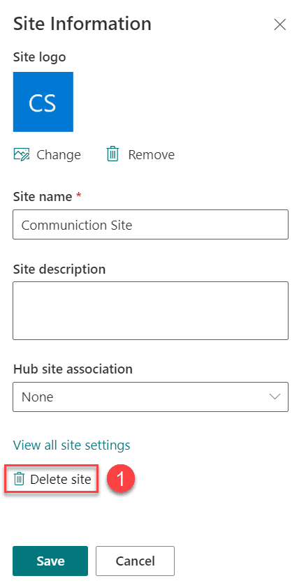 delete sharepoint site