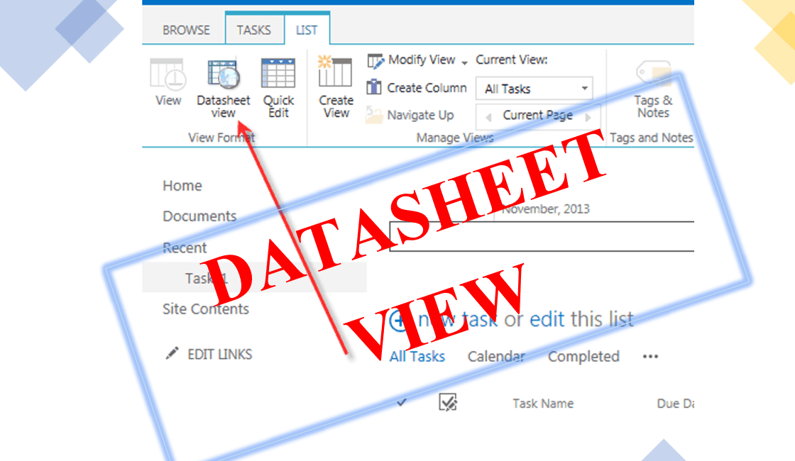 Datasheet View in SharePoint|