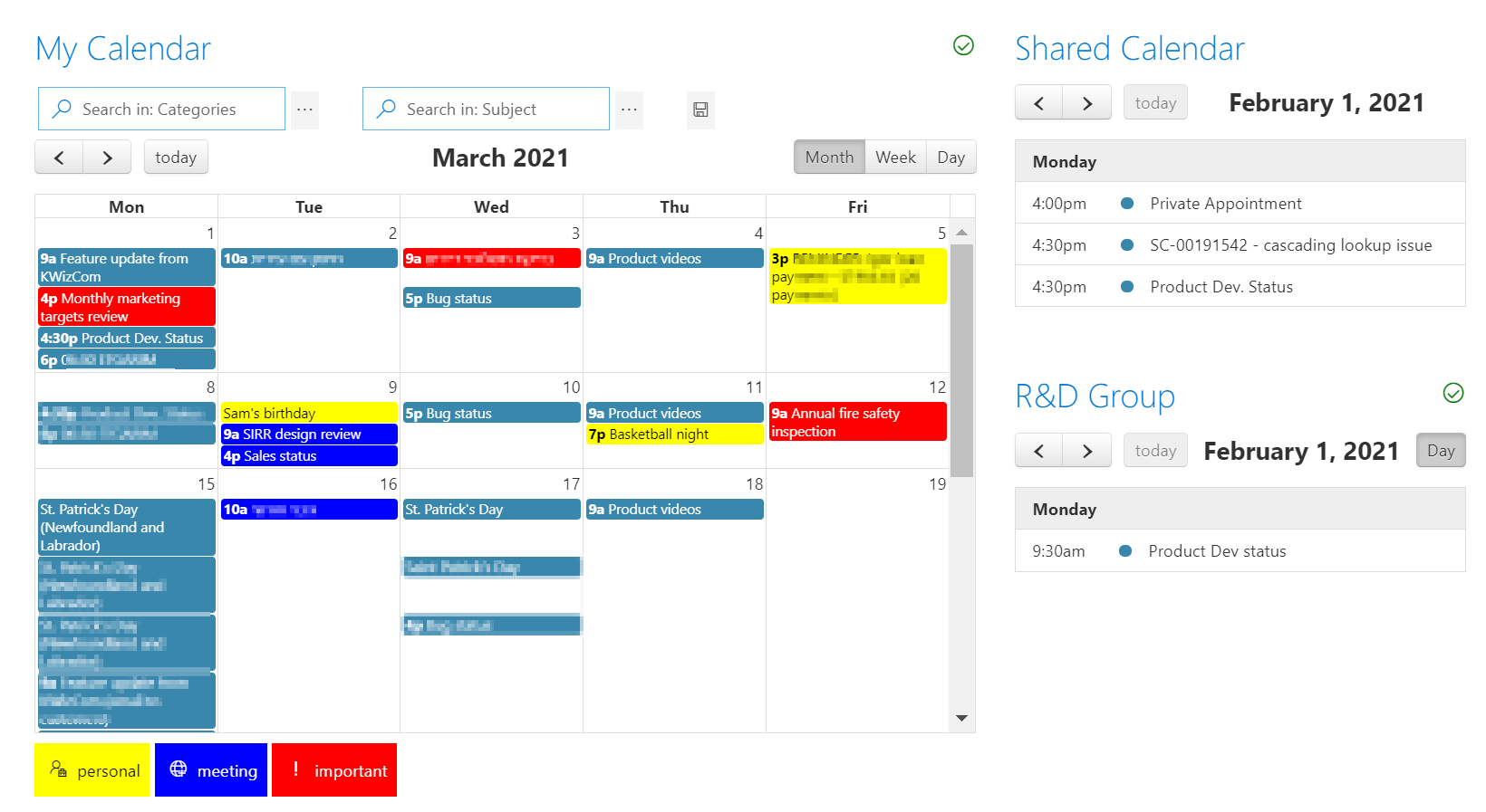 Calendar Plus - The Best Calendar Tool for SharePoint - KWIZ